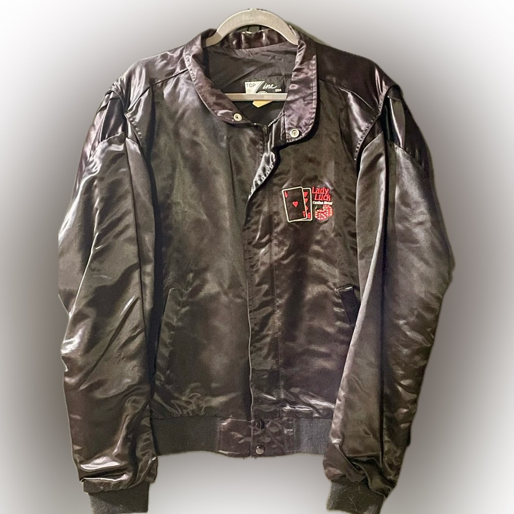 Vintage Lady Luck Casino Hotel Bomber Jacket XL Las Vegas